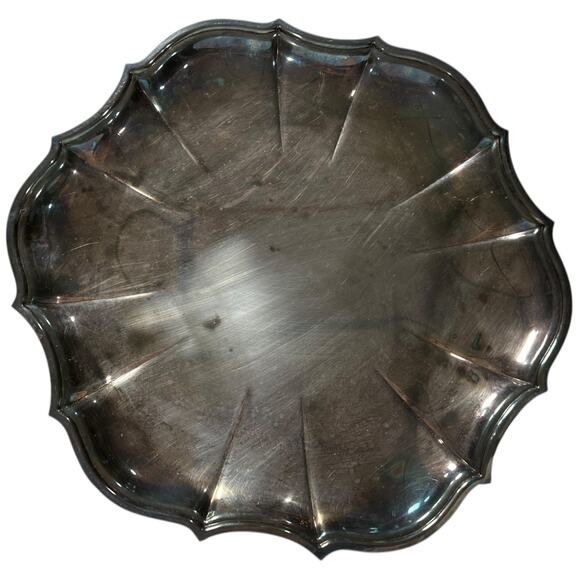Vintage Chippendale International Silver Co Plated Serving Tray Platter - Picture 1 of 13